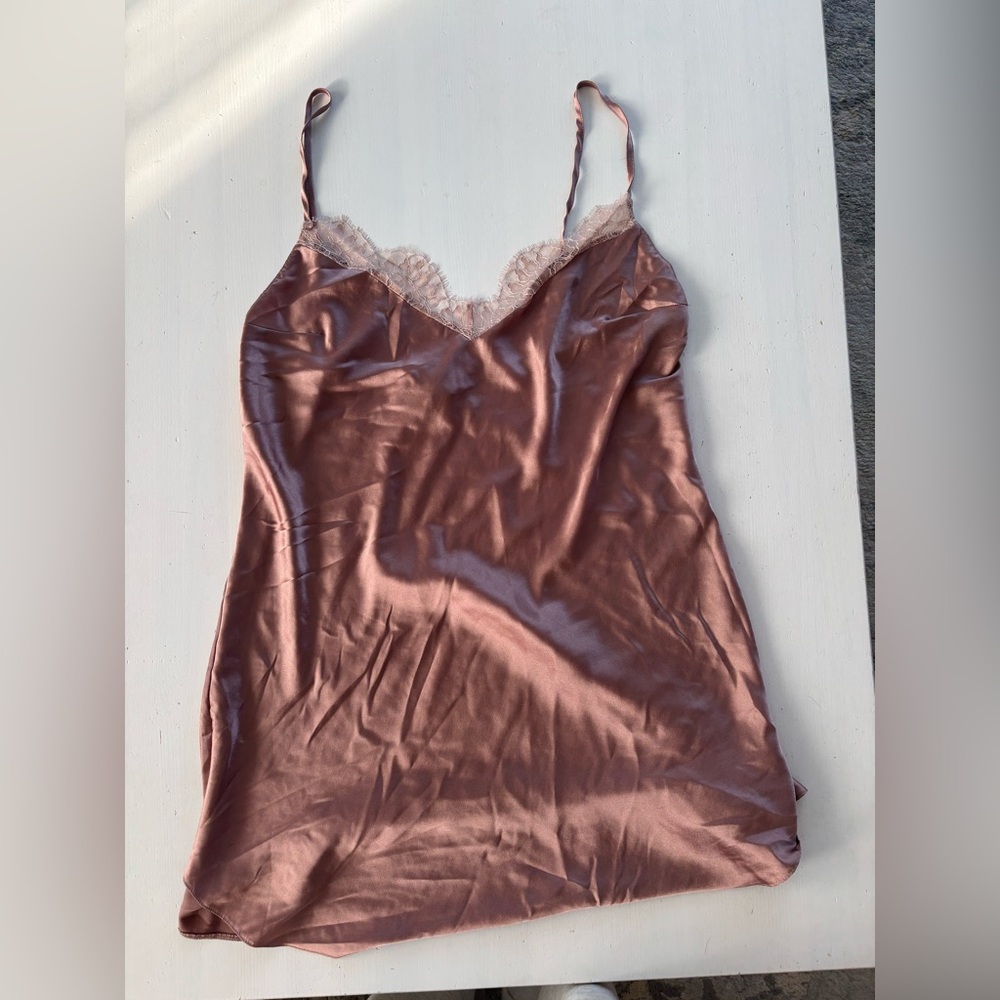 Victoria’s Secret Pink Lace Slip Dress Lingerie Size Large